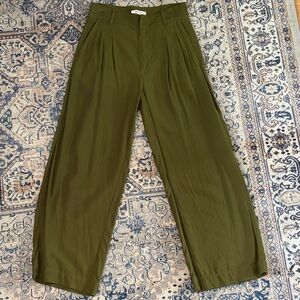 MADEWELL Khaki Green Wide Leg Trousers